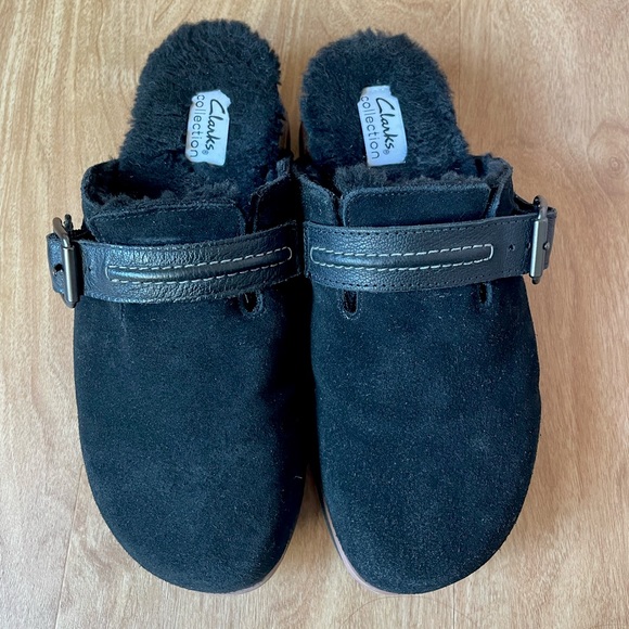 Clarks Brynn black suede clog size 8.5 women’s - Picture 4 of 4
